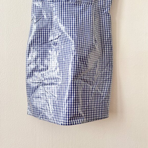 LPA Martina Blue Gingham Vinyl Mini Dress - Picture 6 of 8